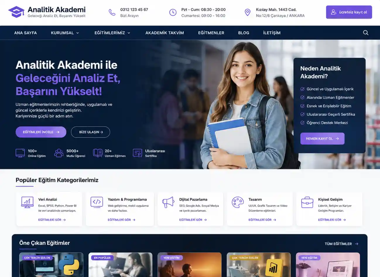 Eğitim & Akademi Şablonu